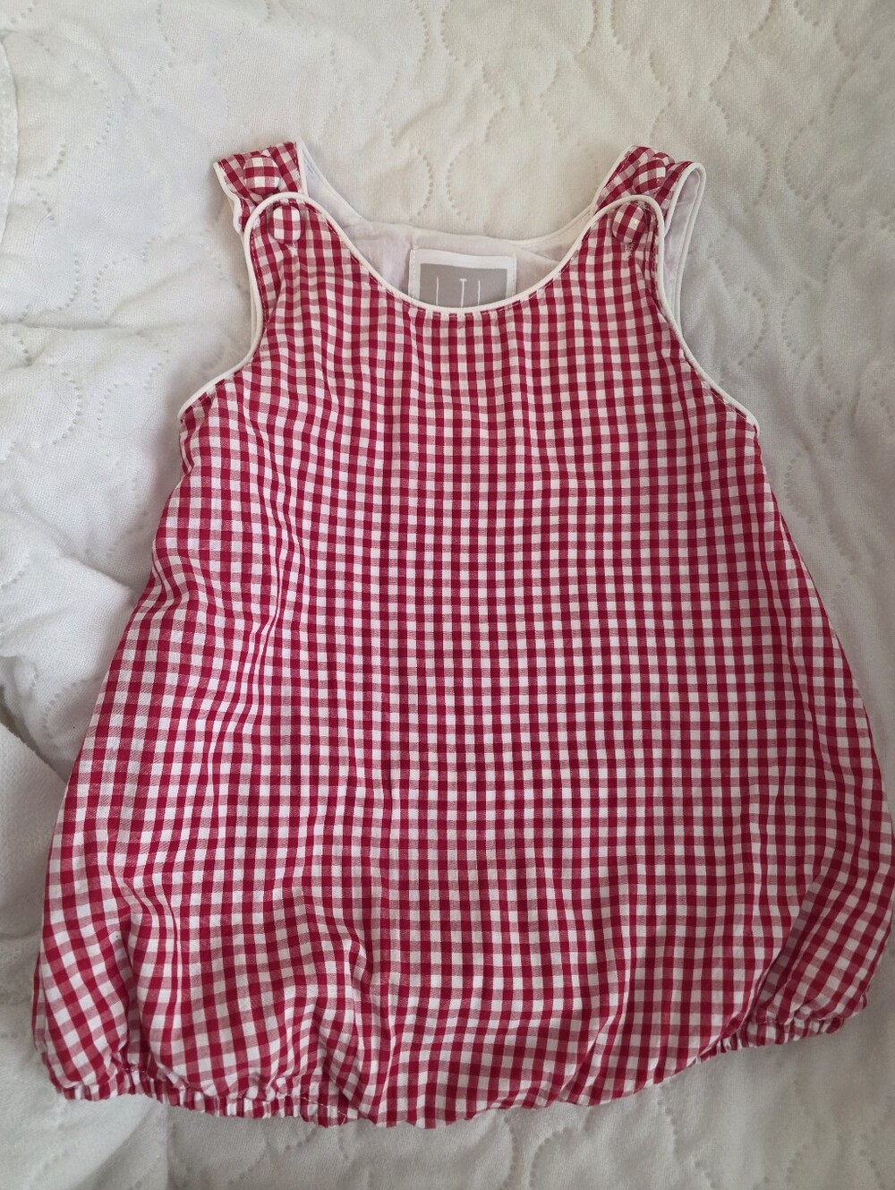 Red Gingham Baby Bubble Romper
